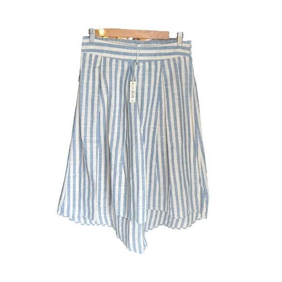 Max Studio - NWT Hi-Low Hem Linen Blend Striped Skirt Sz M - Picture 3 of 9